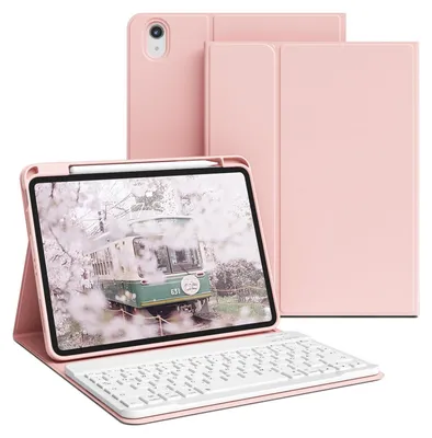 Image de Coque avec clavier pour iPad A16, modèles 11 et 10, générations 2025 et 2022, couleur rose clair
