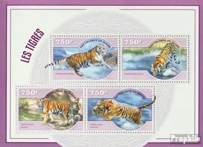 Produktbild von Briefmarken Niger 2014 Mi 3070-3073 Kleinbogen (kompl. Ausg.) postfrisch Tiger