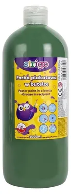 Obrázok produktu pre Strigo Farba plakatowa 1000ml - ciemnozielona, do malowania po drewnie i papierze