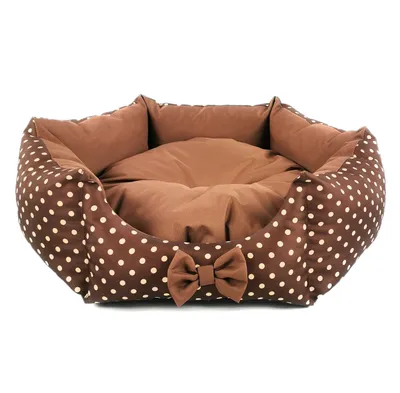 Produktbild von Tierbett braun (Größe S, braun Kissen) tragbar Hundeplatz Hundesofa Katzenbett