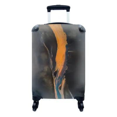 Produktbild von MuchoWow® Koffer Handgepäck Trolley Rollkoffer Kleine Reisekoffer mit 4 Rollen - Abstrakte Gletscherströme - Cabin Size < 55x40x23 cm & 55x40x20 cm - Fotokoffer - Kabinenkoffer - Boardgepäck - Reise-Box - Reisekoffer - Reisegepäck - Koffer mit Bild - Trolley für Kinder
