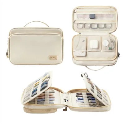 Produktbild von INF Tragbare Apple Watch Armband und Kabel Organizer Tasche - Große Kapazität Beige