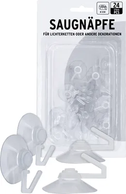 Produktbild von 1.10 Saugnäpfe für Lichterketten und andere Dekorationen - 24 Stück Ø 2 cm
