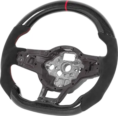 Obrázek produktu pro Semišový volant z uhlíkových vláken, vhodný pro Mk7/Mk7.5 GTD/R 2013-2020, červené prošívání