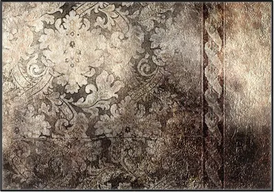 Produktbild von Wallario Wandbild Schnörkelmuster in dunkelbraun, Größe: 70,30 x 100,30 cm, Poster mit schwarzem Aluminiumrahmen