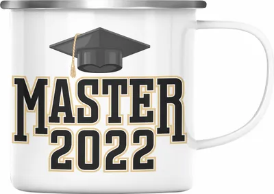 Produktbild von Trendation - Master 2022 Abschluss Geschenk Emaille Tasse Bestanden Studium Prüfung Graduation (Silber)