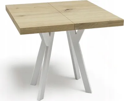 Obrázek produktu pro BÍLÝ čtvercový stůl ARTISAN 100x100 skládací 200