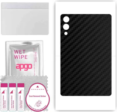 Produktbild von apgo Rückseite Schutzfolie, Skin, kompatibel mit Samsung Galaxy Tab S9 Plus, Hinten Displayschutzfolie aus Vinylfolie, kratzfest, einfache Montage - Schwarzer Kohlenstoff