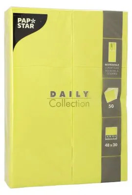 Produktbild von 400 Servietten "DAILY Collection" 48 cm x 30 cm limonengrün mit Besteckfalz