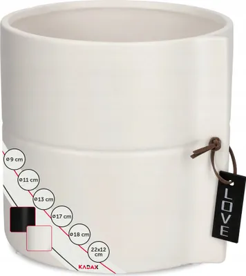Image de KADAX Cache-pot "Lemps", pot de fleurs en céramique, blanc, 13 cm