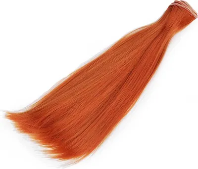 1m Puppenhaar Perücke kupfer glatt 20cm lang