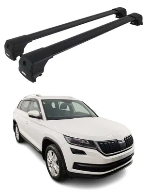 Produktbild von Dachträger Grundtäger für Skoda Kodiaq I 2016-2024 75kg Aluminium Schwarz 2 tlg