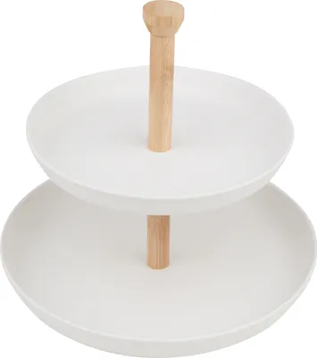 Produktbild von VBS Bambus Etagere mit Holzgriff, 2-stöckig