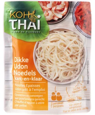 Produktbild von Koh Thai Dikke Udon Noodles 200g – Schnelle, leckere asiatische Mahlzeit