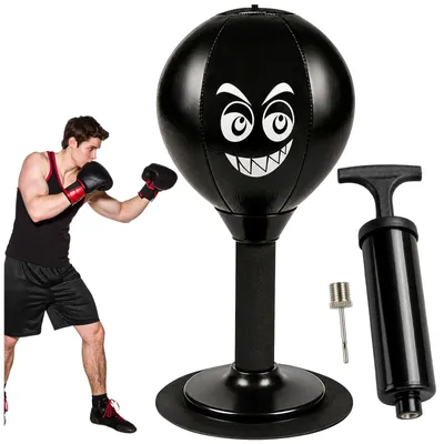 Obrázok produktu pre Boxbal na stôl – Samostatný stolový boxovací vak – Kompaktný, 18 cm