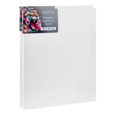 Image de Châssis Cretacolor 40 x 50 cm - Lot de 2 - Kit de toiles - Toiles de peinture haut de gamme sur châssis en bois - Toile en coton pour peinture acrylique, huile et techniques mixtes