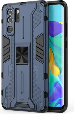 Immagine prodotto di Custodia per Huawei P30 Pro doppio strato PC e TPU antiurto con paraurti e supporto blu