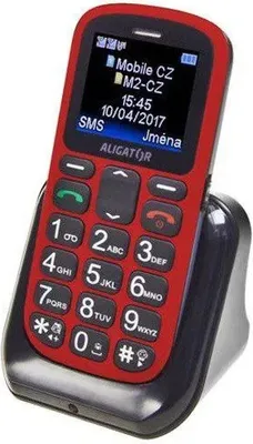 Zdjęcie produktu dla Aligator A321 Senior, Klasyczny, Dual SIM, 160 x 128 px, 800 mAh, Czerwony