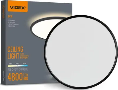 Zdjęcie produktu dla Plafon LED okrągły czarny 44W Odcienie bieli 4800lm tworzywo sztuczne wym:2,6x50x50cm IP54 Videx