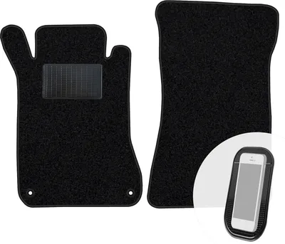 Produktbild von moto-MOLTICO Vorne Fußmatten Auto Velours Autoteppiche Schwarz Automatten Set 2-teilig passend für Mercedes-Benz C-Klasse W203 Coupe 2001-2008