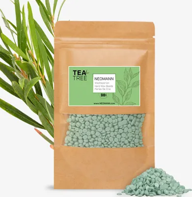 Produktbild von NEOMANN Waxing Perlen zur Wachs Haarentfernung 450g Teebaum-Duft-Hartwachs oder Wax für Schmerzfreie Wachsperlen Haarentfernung-für alle Wachswärmer