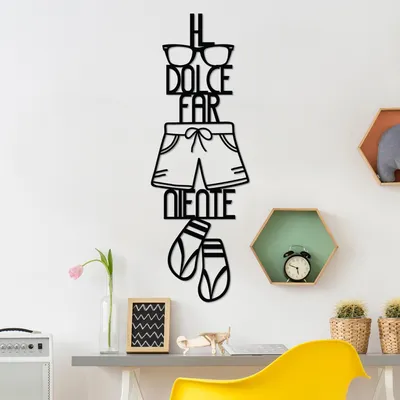 Produktbild von Wallity, Dolce Far Niente 3, Dekoratives Wandaccessoire aus Metall, Schwarz, 100 % METALL, 30 x 85 cm