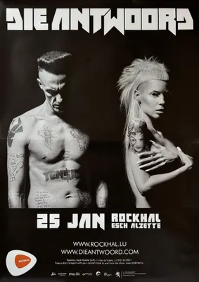 Productafbeelding van Die Antwoord - Concert in Luxemburg, 2015 - Affiche / Poster - 60x84 cm