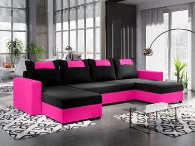 Produktbild von FEDVE Ecksofa Eckcouch mit Schlaffunktion SID mit Bettkasten form U