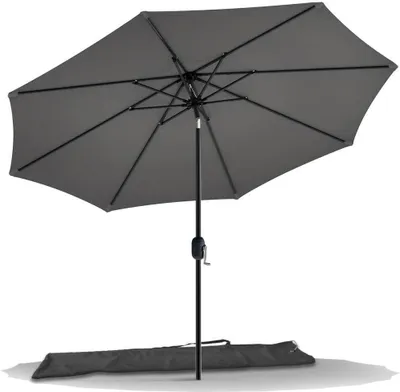 Produktbild von VOUNOT® Sonnenschirm für Balkon, 270 cm, Knickbarer Balkonschirm mit Schutzhülle, Grau