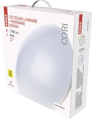 LED svítidlo CORI 41 cm, 22 W, neutrální bílá, s pohybovým čidlem, IP44