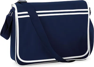 Produktbild von BagBase BG71 | Retro Messenger Umhängetasche | 40 x 30 x 10 cm - Farbe: French Navy/White - Größe: 40 x 30 x 10 cm
