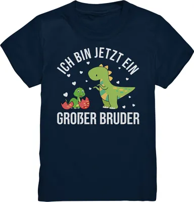 Produktbild von Dinosaurier Großer Bruder T-Shirt – Navy / 122/128 (7-8)