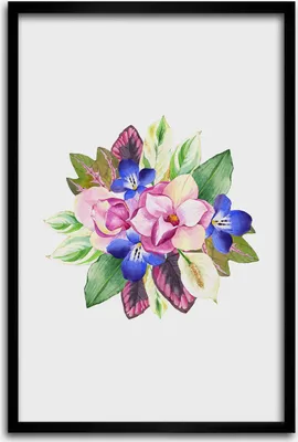 Produktbild von Bild - Bilderrahmen - 40 cm x 60 cm - MDF - Rahmen - Wandkunst - Ein Blumenstrauß
