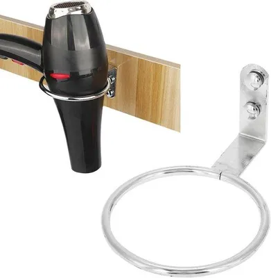 Image de Support pour sèche-cheveux en acier inoxydable pour la salle de bains et le salon