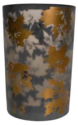 Zdjęcie produktu dla Mars & More Świecznik szklany, motyw jesienne liście, duży, 18 cm
