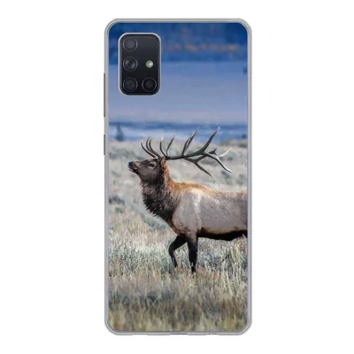 Produktbild von MuchoWow® Handyhülle Schutzhülle Hülle für Samsung Galaxy A71 Hirsche - Elche - Gras Silikon Softcase Handy Hülle - Kartenbesitzer