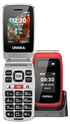 Obrázek produktu pro Avizar, skládací telefon pro seniory, dual SIM, duální displej, 4G LTE, baterie 1450mAh, červený