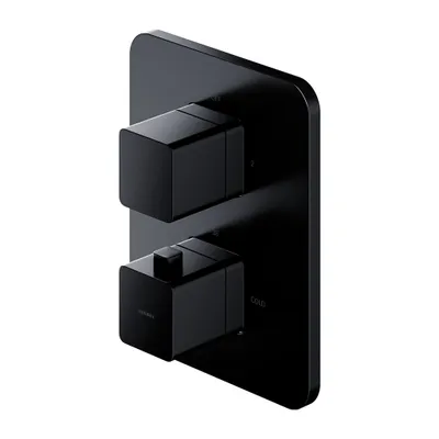 Image de Omnires PARMA PM7436BL Mitigeur thermostatique pour baignoire/douche, noir mat