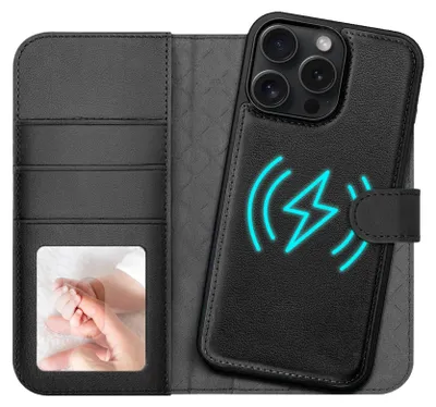 Immagine prodotto di custodia magnetica 2in1 per iPhone 15 Pro Max protezione RFID, custodia magnetica staccabile, compatibile con MagSafe, custodia antiurto con finestra fotografica