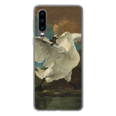 Produktbild von MuchoWow® Handyhülle Schutzhülle Hülle für Huawei P30 Der bedrohte Schwan - Gemälde von Jan Asselijn Silikon Softcase Handy Hülle - Kartenbesitzer