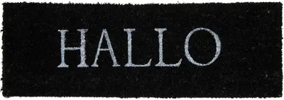 Produktbild von Fußmatte Hallo Kokos schwarz, 26 x 75 cm