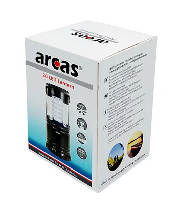 Produktbild von Arcas 30720007 - Camping Laterne mit 30 LEDs, schwarz