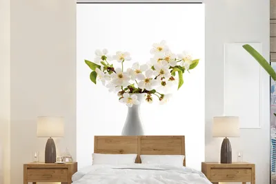 Produktbild von MuchoWow® Fototapete für Wohnzimmer oder Schlafzimmer Wandtapete Vinyl Motivtapete Stilleben - Vase - Blumen - 155x240 cm - Tapete