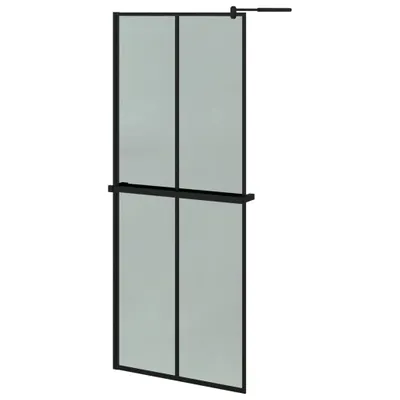 Imagen del producto de Mampara ducha con estante vidrio ESG y aluminio 80x195 cm