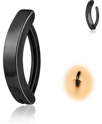 Produktbild von Bauchnabelpiercing Clicker Titan Antiallergie Schwarz 10mm/12mm Zirkonia 14G