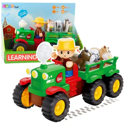 Obrázok produktu pre Vzdelávací interaktívny traktor pre batoľatá Zvieratá Svetlá Zvuky