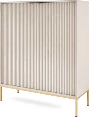 Image de Commode : 2 portes, cachemire, or, 104 x 125 x 39 cm, poignées or