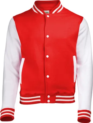 Produktbild von Awdis Kinder Jacke Varsity RW191 (3-4 Jahre) (Feuerrot/Weiß)