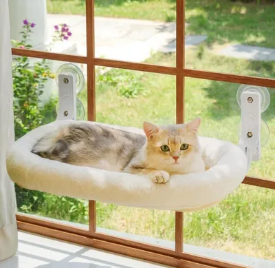 Immagine prodotto di Amaca per gatti da appendere alla finestra, pieghevole e lavabile, adatta a gatti fino a 18 kg