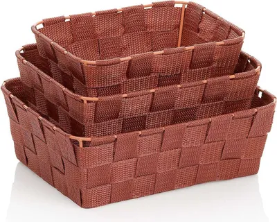 Image de KELA Set de paniers Alvaro brique plastique 3 pcs KL-24563